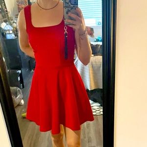 Red skater dress